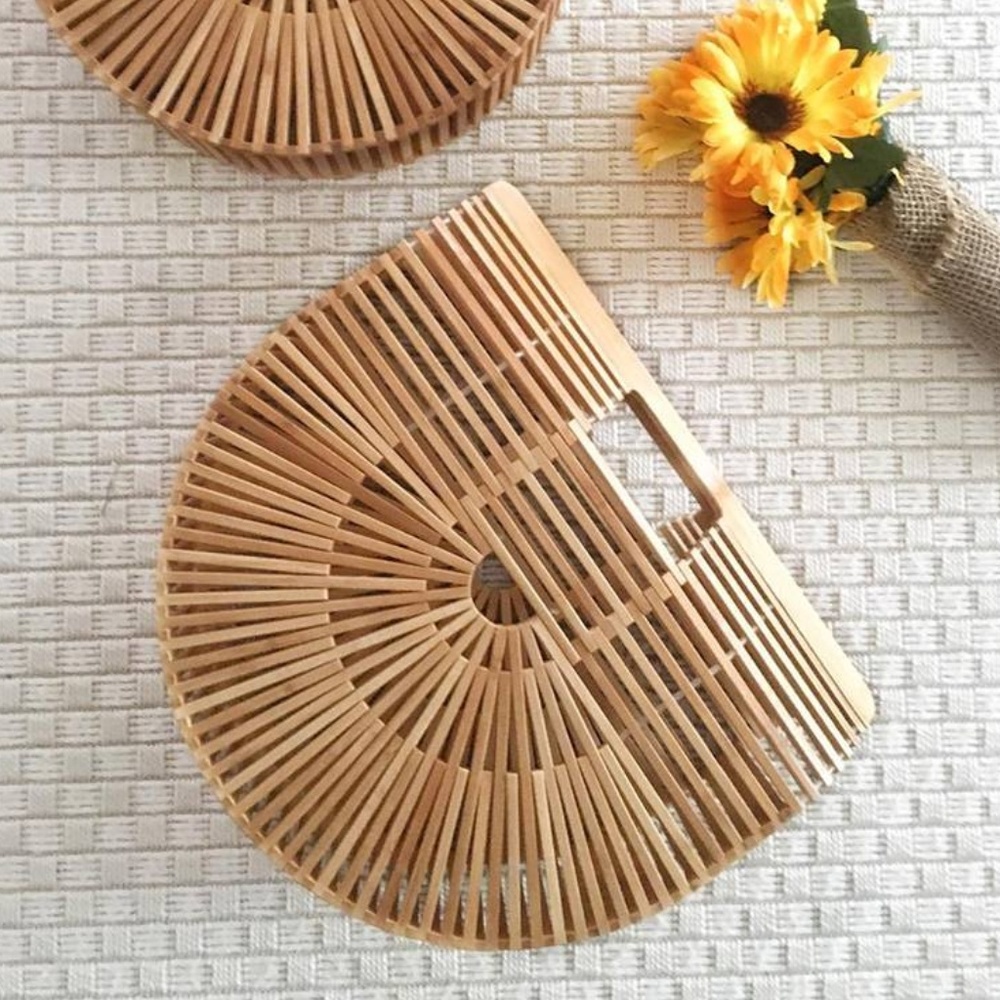 Large Bamboo Basket Bag